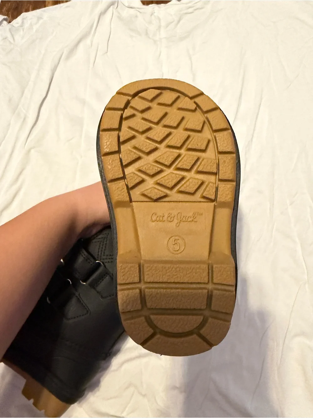 Cat & Jack Black Kids Winter Boots with Faux-Fur Lining